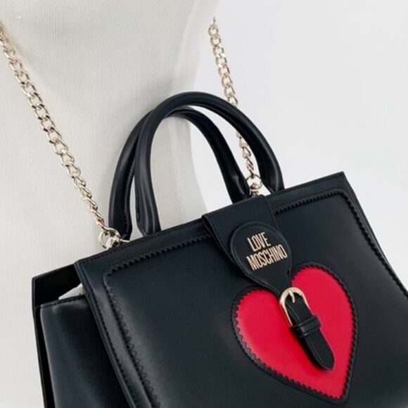 White and Red Heart Women's Bag - Picture 2 of 8